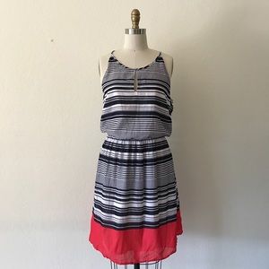 BR Red, White, & Blue Striped Blouson Sundress